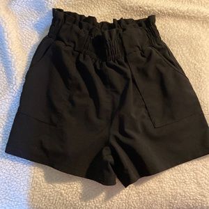Black cinched shorts